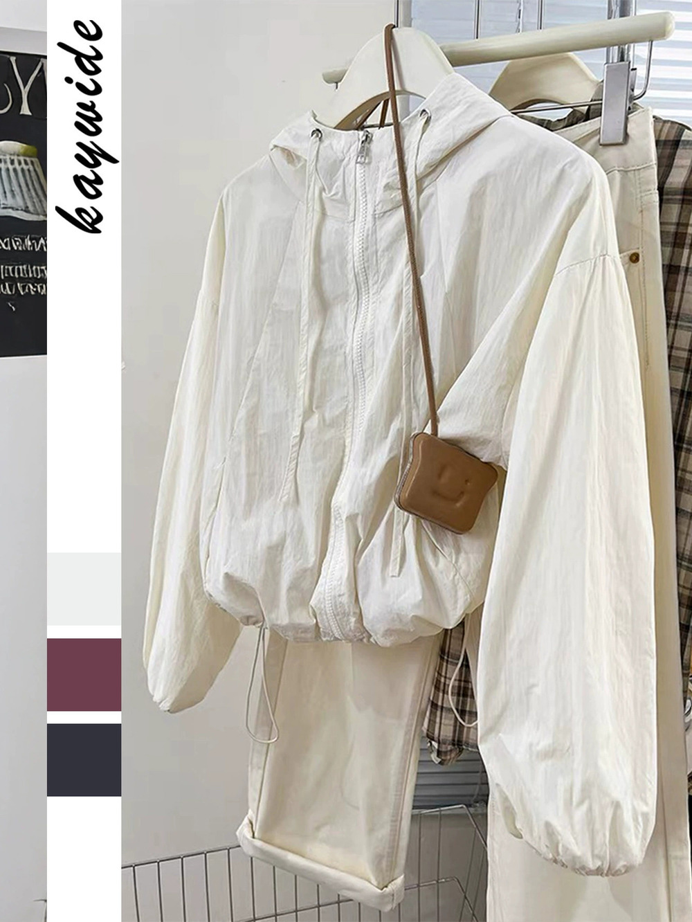 Zara Kaikuo Casual Solid Color Long Sleeve Zip-Up Jacket Fall Winter